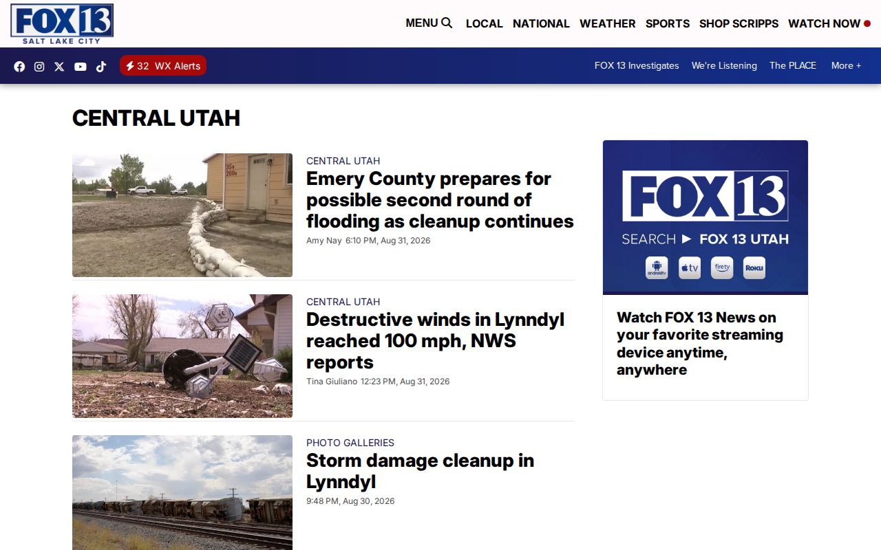 FOX 13 Central Utah Juab County crime news source section