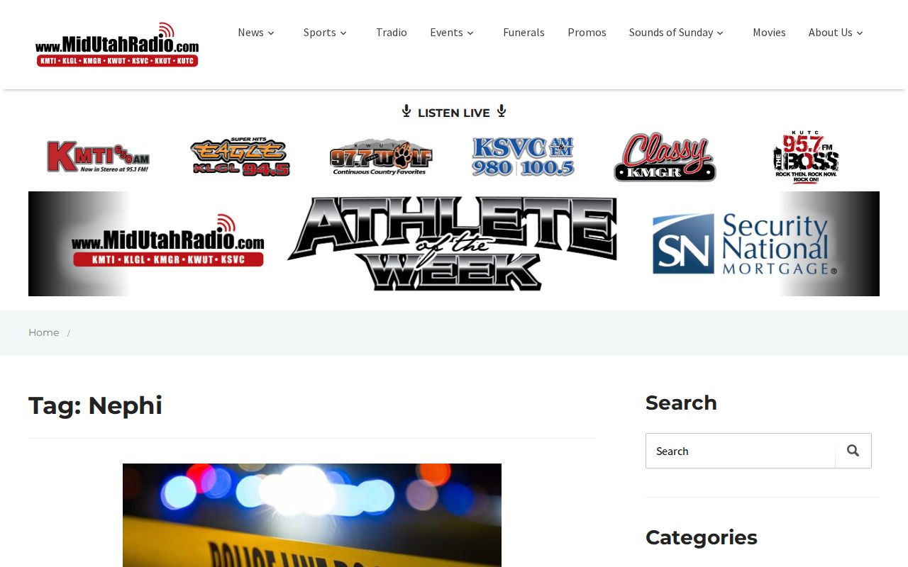 Mid-Utah Radio Nephi news tag for Juab County event reporting context