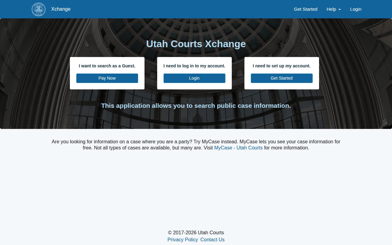Juab County court disposition lookup through Utah Courts Xchange
